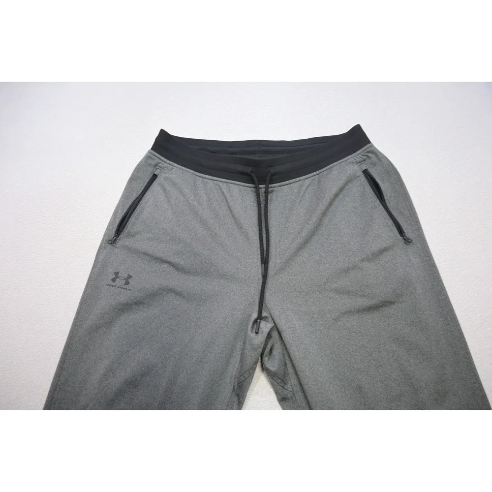 Under Armour Joggers Tapered‎ Sweat Pants Mens XL Grey Zipper Pockets Athletic